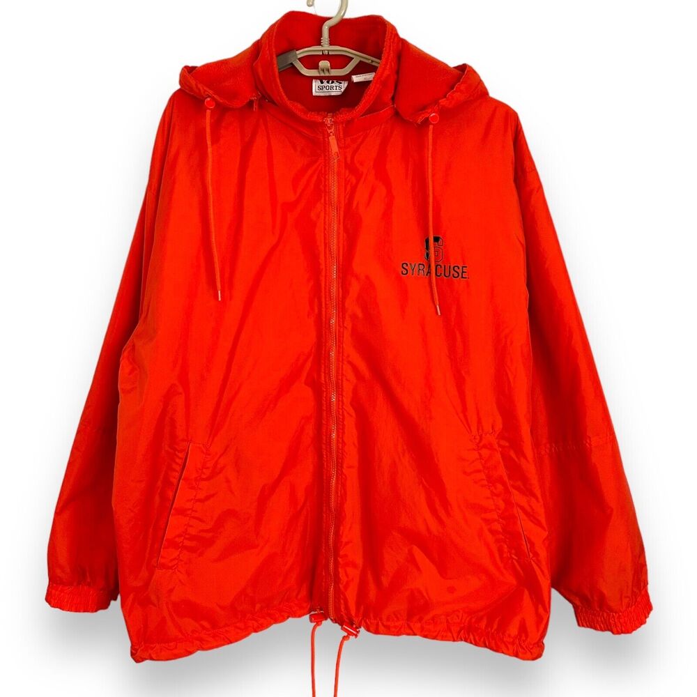 Vintage Syracuse Orange Men Jacket Fleece Lined Hooded Toggle VOS Sports XL